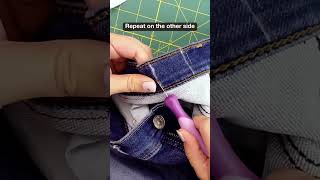 Tighten Your Jeans Waistband by Adding Elastic #shorts