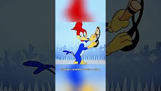 Este pájaro carpintero destruyó un árbol para hacer un tirachinas.#animation #cartoon #comedy