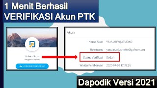 Cara Verifikasi Akun PTK Dapodik Versi 2021