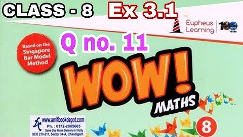 wow maths book class 8 solution ex 3.1 Q No.11 Sqaure Cube And Their Roots Cbse/Icse #vishu tutorial