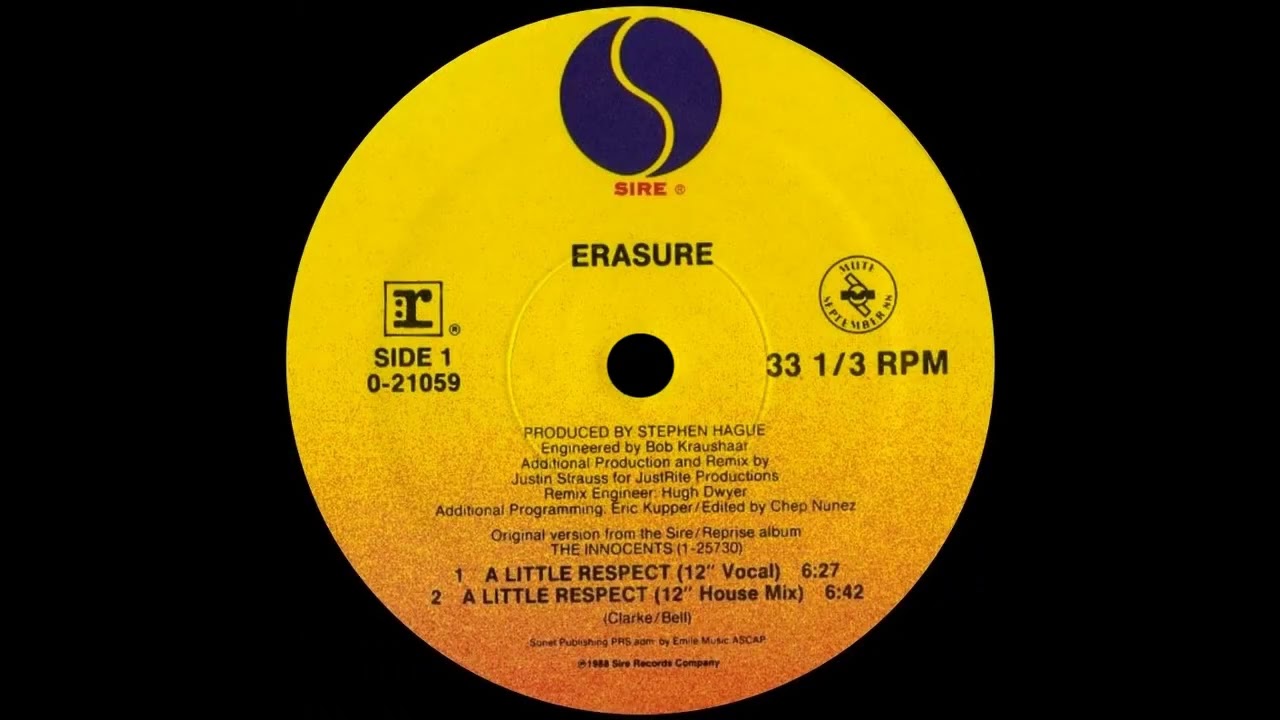 Erasure - A Little Respect (12'' Vocal Mix) 1988 - YouTube