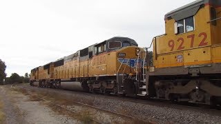 10/1/17 - UP SD60M Triclops and UP Standard Cab C40-8 trail on UP Freight Train