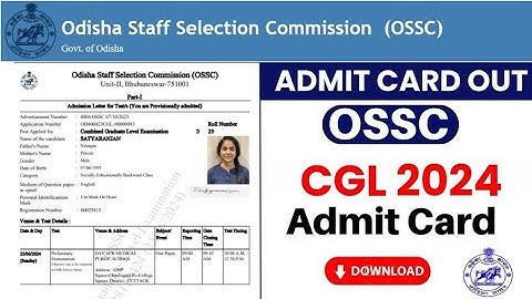 OSSC CGL Admit Card 2024 Released! Download Now at ossc.gov.in