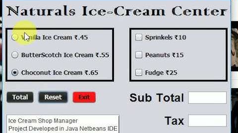 Ice cream Shop Manager