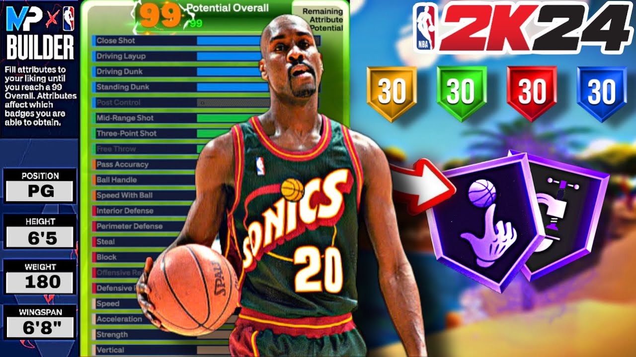 NBA 2K23 GARY PAYTON BUILD ( 2WAY INSIDE THE ARC THREAT ) 99 STEAL