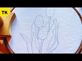 Easy tulip  flower embroidery design tutorial by hand for beginners