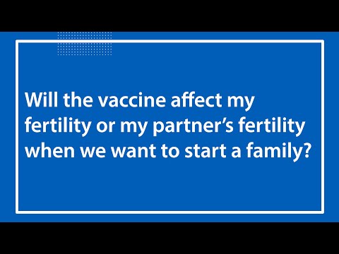 Will the vaccine affect my fertility or my partner’s fertility?