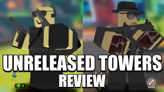 All Unreleased Towers Review Tower Defense Simulator