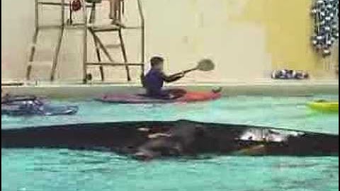 greenland style kayak rolling pool session