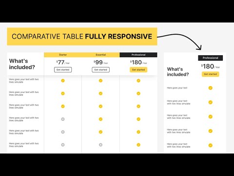 02 -  Comparative pricing table - Template - Fancy Bricks