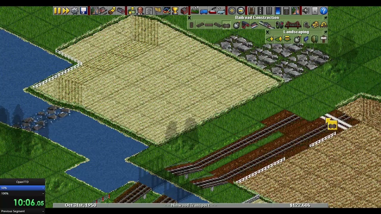 OpenTTD Speedrun WR Attempt - 100%, Temperate, no ff, default settings