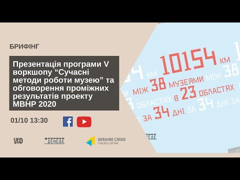 Презентація програми V воркшопу “Сучасні методи роботи музею” УКМЦ 01.10.2020