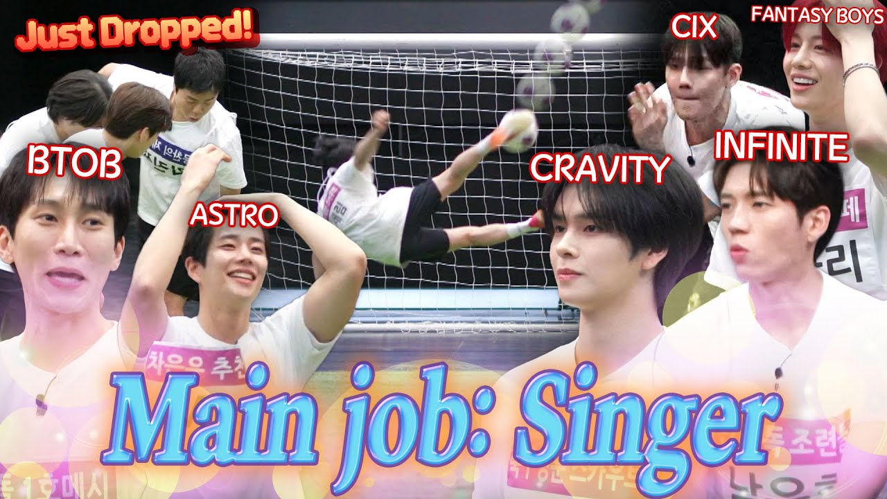 Why is a singer so serious about soccer... 🔥 K-pop idols' soccer skills showdown ⚽😆