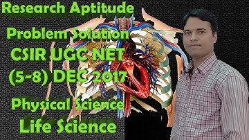 UGC CSIR NET Dec2017 physics, Life science Part A Research aptitude Problem 5,6,7,8 Solution