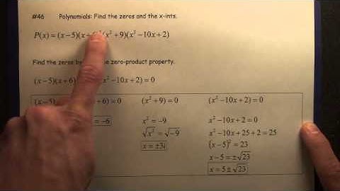 #46 Polynomials: zeros x-intercepts