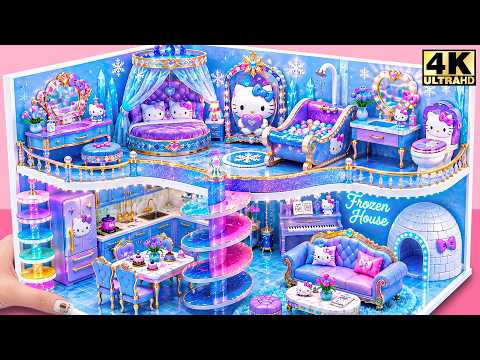 ❄️💎 How to Build a Miniature Frozen Ice House with Crystal Bedroom & Kitchen ❤️| DIY Miniature House