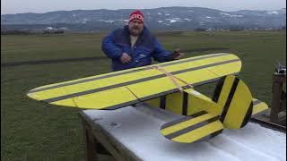 GIANT 2000mm vintage Lazy Bee scratch build balsa plane 4S power Maiden flight