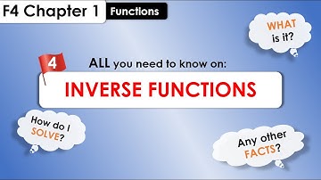 Lesson 4: INVERSE FUNCTIONS | SPM Add Maths | F4 Chapter 1 Functions