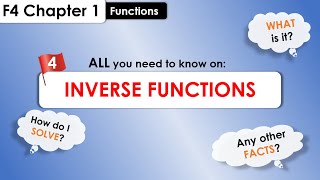 Lesson 4: INVERSE FUNCTIONS | SPM Add Maths | F4 Chapter 1 Functions