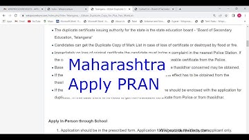 Maharashtra   Apply for Permanent Retirement Account Number PRAN (Online)
