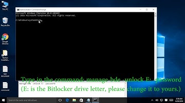 unlock bitlocker drive from command prompt without recovery key