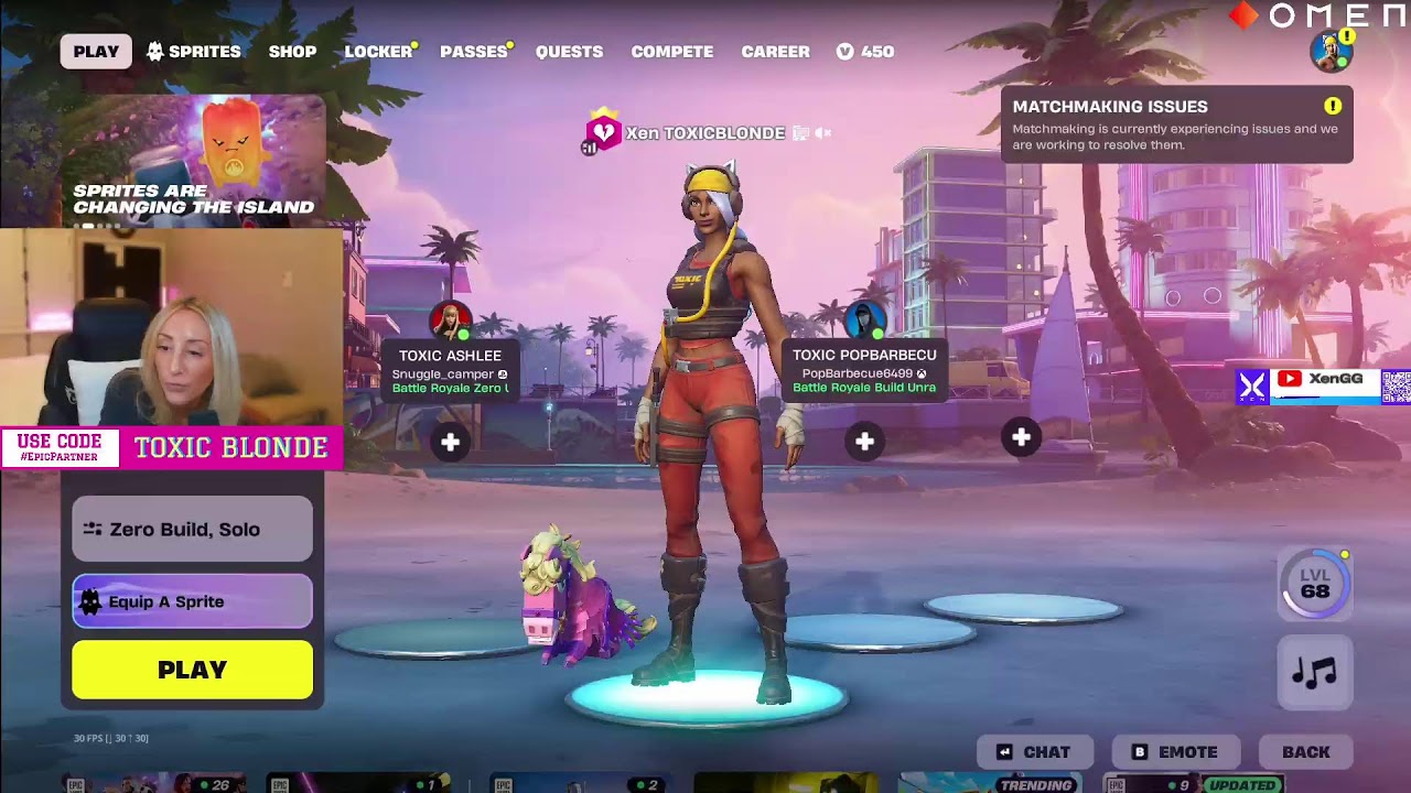 🔴 NEW SEASON! | Zero Build Fortnite | Use Code "TOXICBLONDE" #EpicPartner | #fortnite #gaming