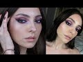 Maquillaje "Smokey eye" MORADO y NEGRO para evento de noche | Anna Sarelly