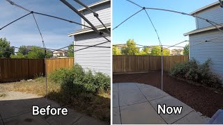 Fixing my Backyard - From bushy weeds to Mulch - DIY in 4K