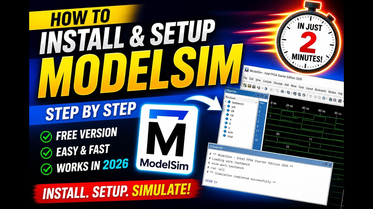 How to Install ModelSim Intel FPGA Starter Edition Free (2026) Full ...