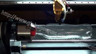 HT-460 A co2 laser cutting machine, for plastic water bottle