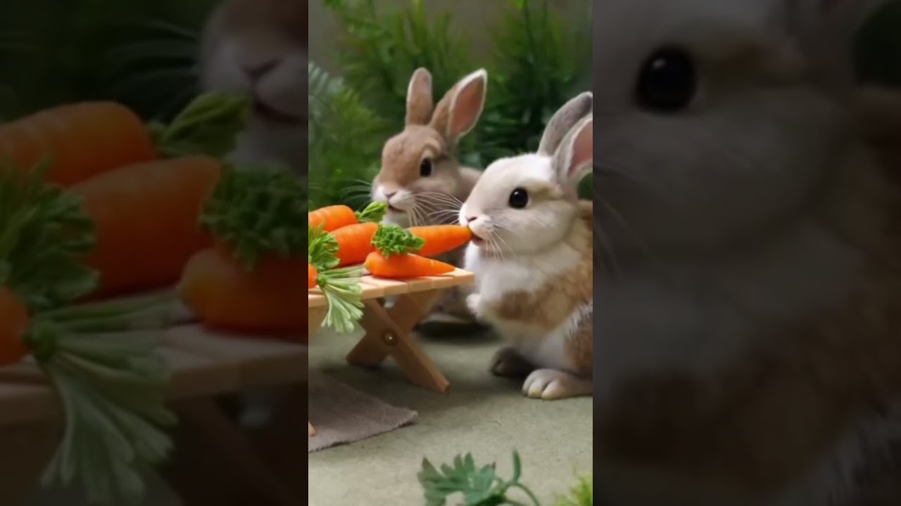 Fluffy Rabbits Picnic Time Loop | Adorable Pet Moments 