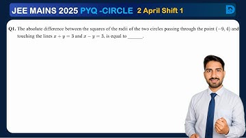 The absolute difference between the squares of the radii of the two circles passing through the...