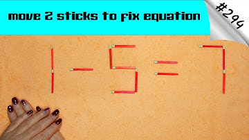 Matchstick puzzle #294 | Match puzzle 1-5=7 with hint and solution.