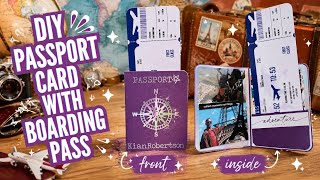 Passport Greeting Card with Boarding pass and DIY Envelope | DIY Handmade Cardmaking Tutorial