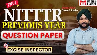 Target Excise 2026 | NITTTR Previous Year Questions | FREE | 8146900797 or 8054400797