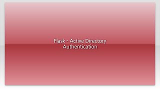 flask - active directory authentication