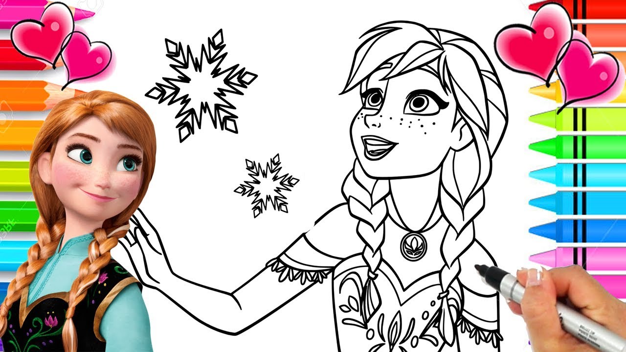 Elsa Anna Coloring Book, Anna Elsa Drawing Book