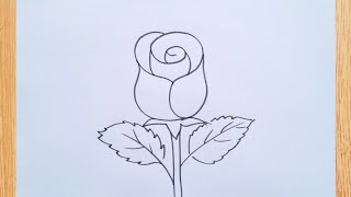 how to draw rose drawing easy step by step@DrawingTalent