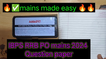 IBPS RRB PO Mains 2024 Full Paper Solution | Memory-Based PYQ by Arjun Sir