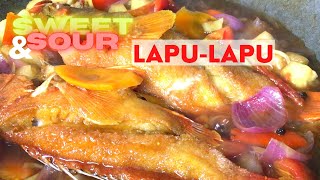 How to Cook Sweet and Sour Fish | Filipino Escabeche (Lapu-Lapu Fish)