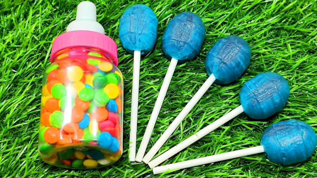 Satisfying Rainbow Candy Mixing Satisfying ASMR Blue Lollipop
