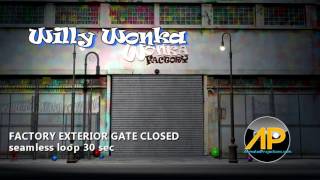 FACTORY EXTERIOR GATE CLOSED seamless loop 30 sec