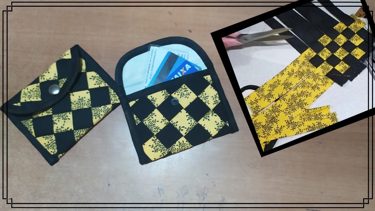 Carteira/bolsinha com retalhos de tecido.