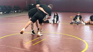 Underhook to a knee pick