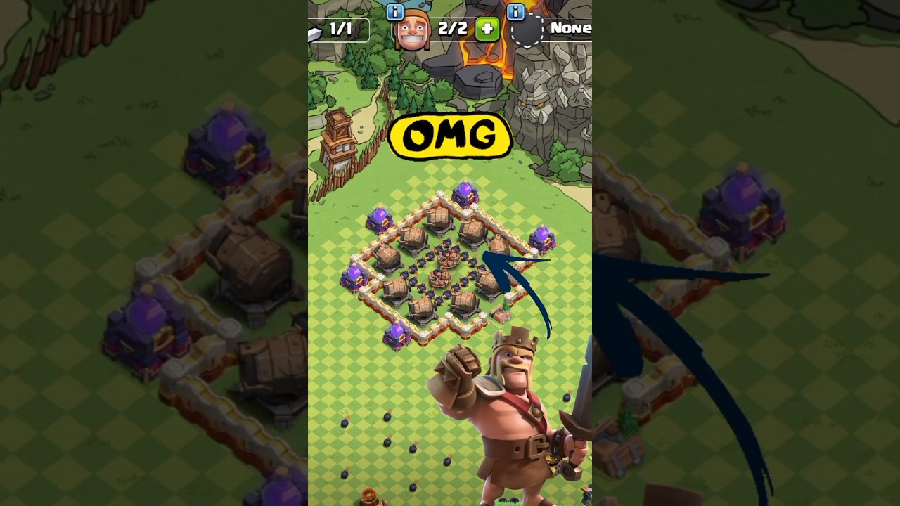 Barbarian King vs Max giant canon challenge || clash of clans || coc shorts || 