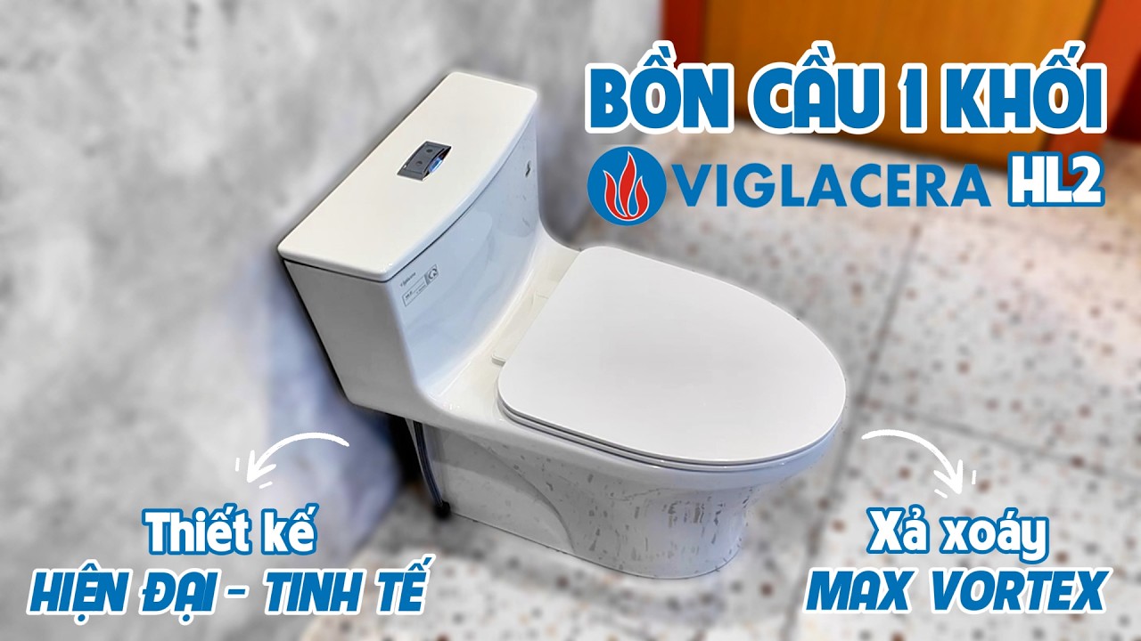 Bồn cầu 1 khối Viglacera HL2 nắp êm (+ vòi xịt VG826 & van VG853)