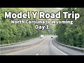Model Y Road Trip - North Carolina to Wyoming - Day 1
