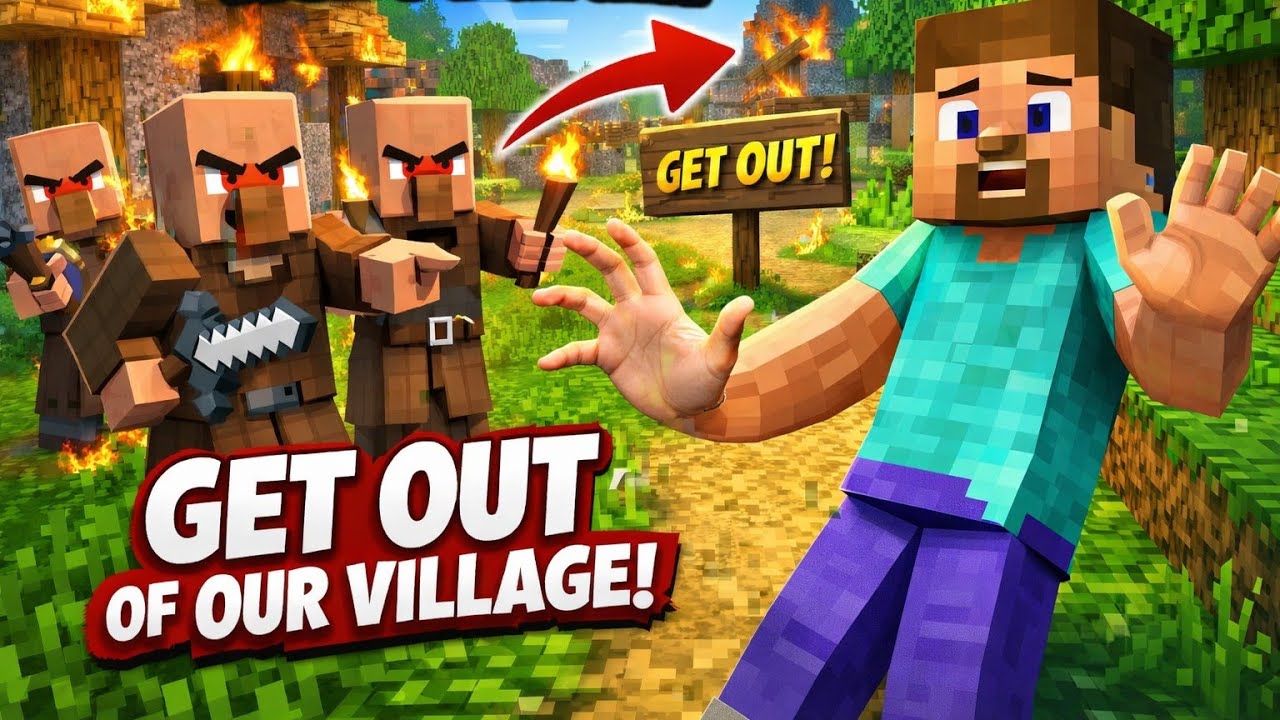 Minecraft Villagers Tried to Kick Me Out of the Village!!