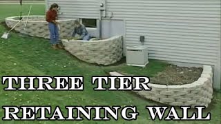 How to build a 3 tier retaining walls How to build a 3 tier retaining walls. The project we