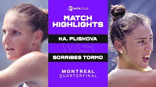 Karolina Pliskova vs. Sara Sorribes Tormo | 2021 Montreal Quarterfinal | WTA Match Highlights